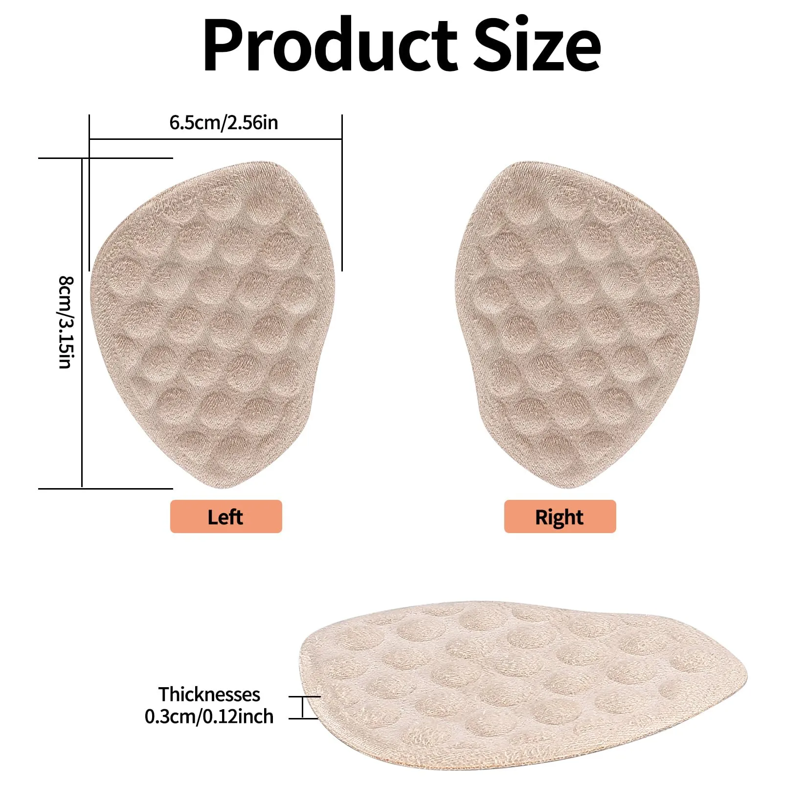 3 pairs of ball of foot pads forefoot pads for women, foot pads, gel shoe insoles, forefoot gel pads forefoot, reusable ball of the foot pad insoles for high heels shoe pads heel protection