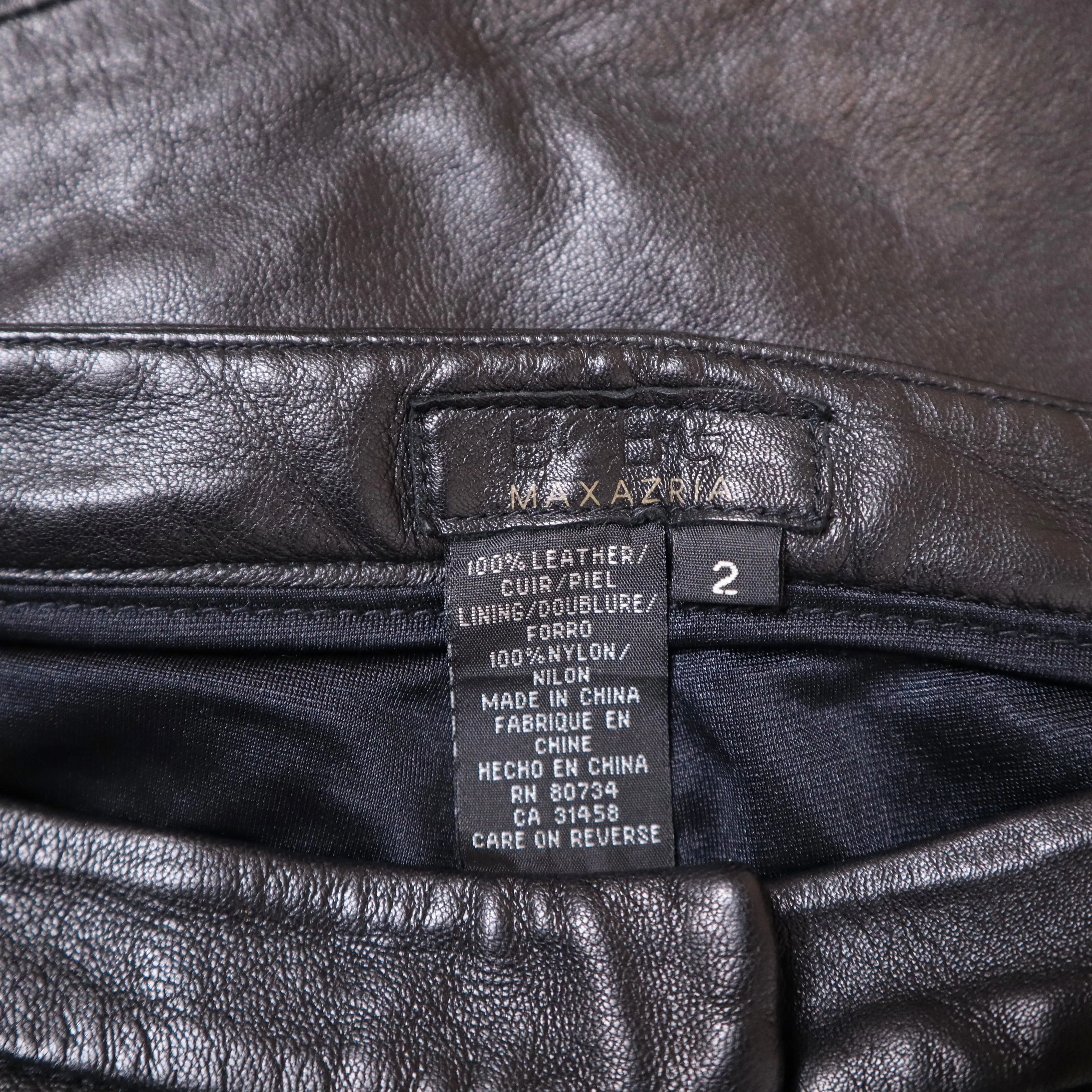 90s Black Genuine Leather Pants (XS/S)