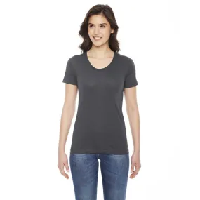 American Apparel Women's Asphalt Poly-Cotton Short-Sleeve Crewneck