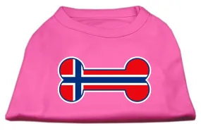 Bone Shaped Norway Flag Screen Print Shirts Bright Pink S (10)