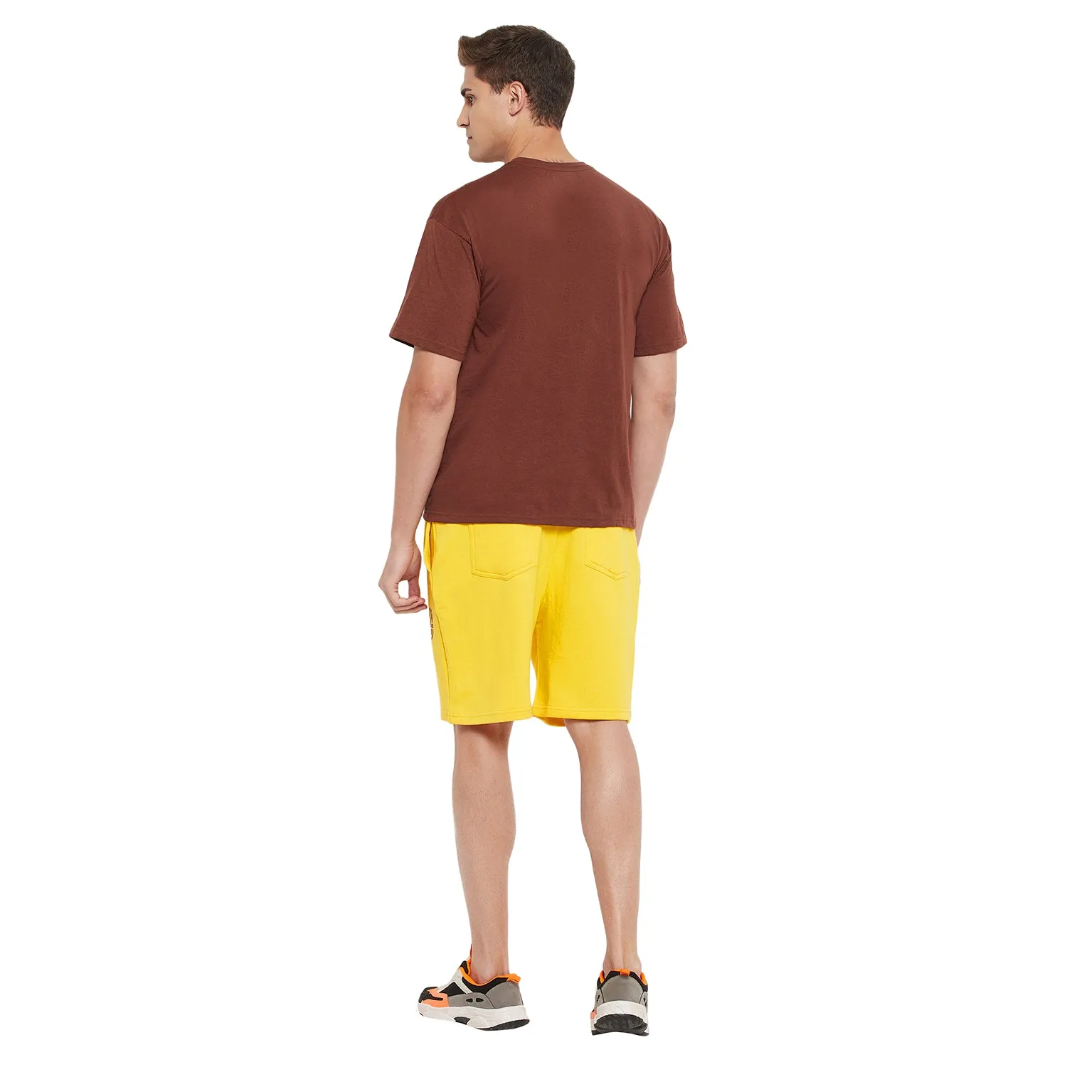 Brown & Yellow Oversized Wars Graphic Clothing Set