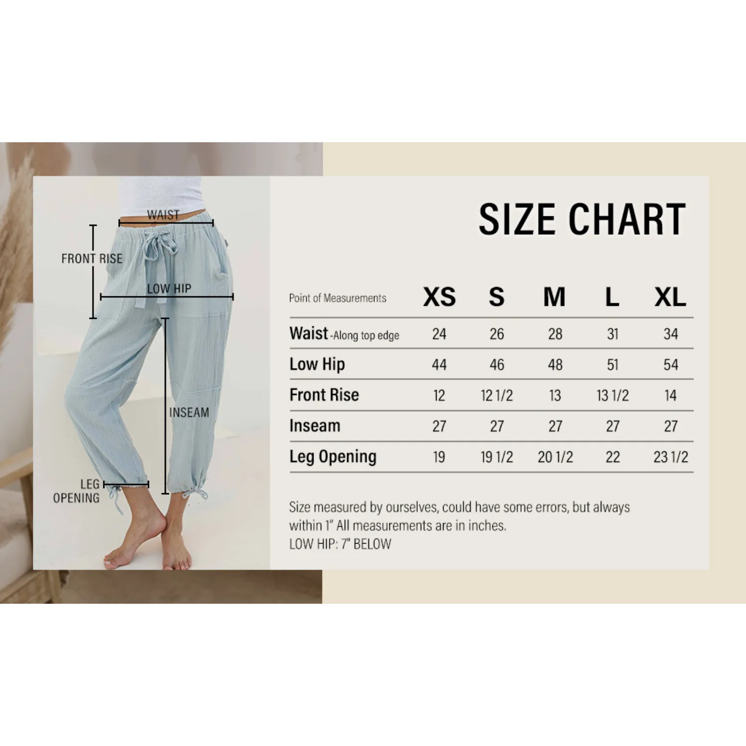 Crinkle Gauze Drawstring Tie Hem Jogger - Mirage Grey