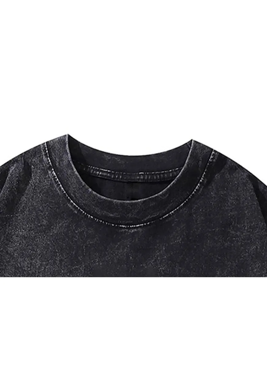Doberman t-shirt punk tee Pinscher print top vintage grey