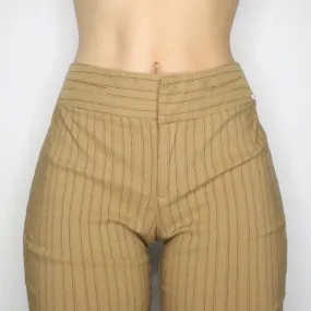 Guess Tan Pinstripe Flare Pants (Large)