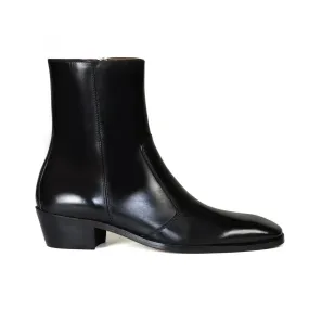 Handmade Customisable Black Patent Leather Boots For Men