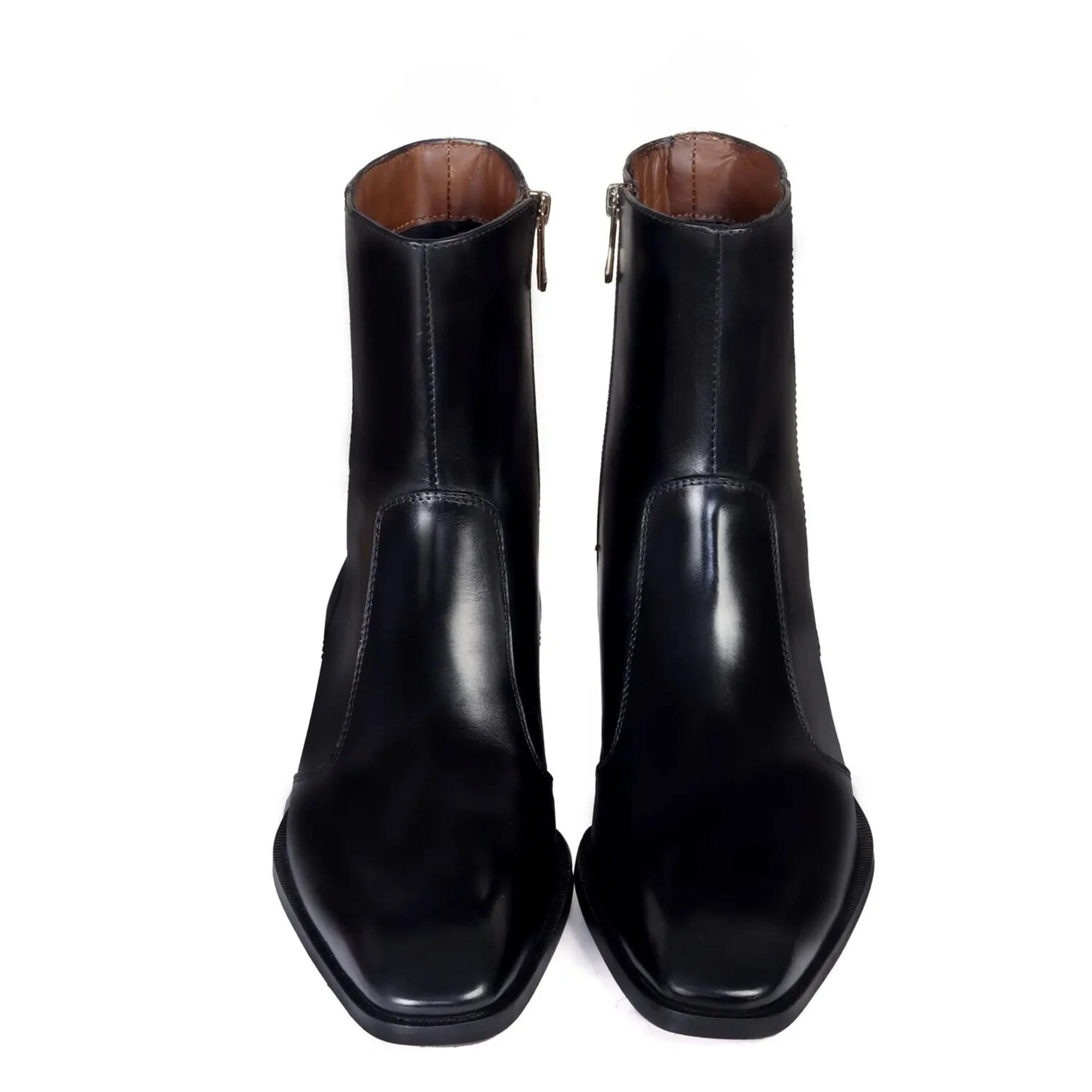 Handmade Customisable Black Patent Leather Boots For Men