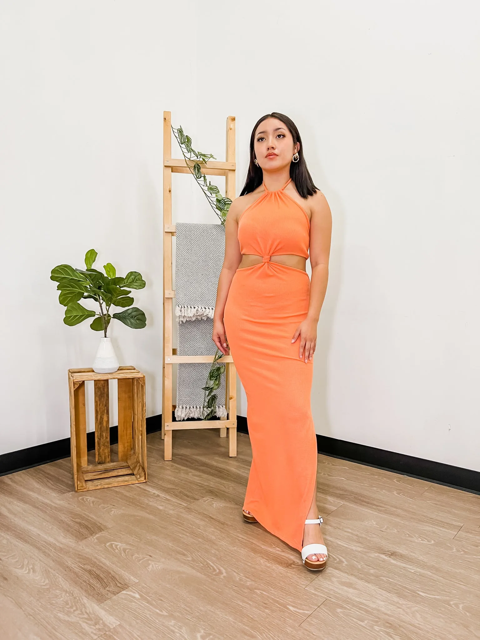 Layna Knot Halter Maxi Dress