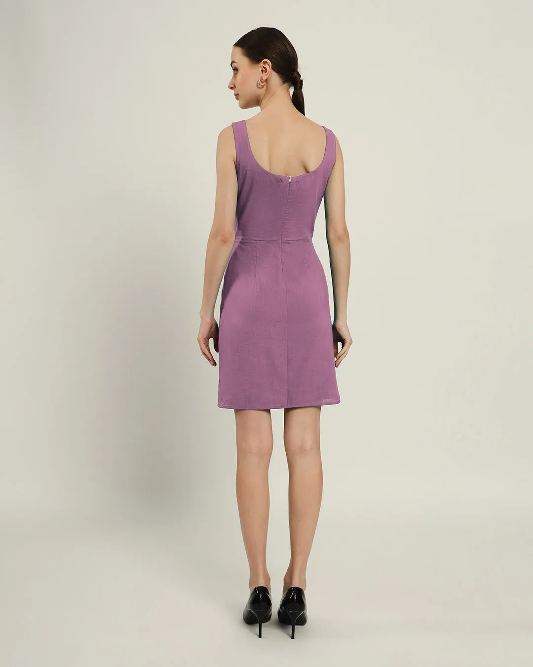 The Cannes Purple Swirl Cotton Dress