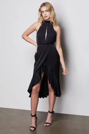 THE RESORT HALTER DRESS | BLACK001